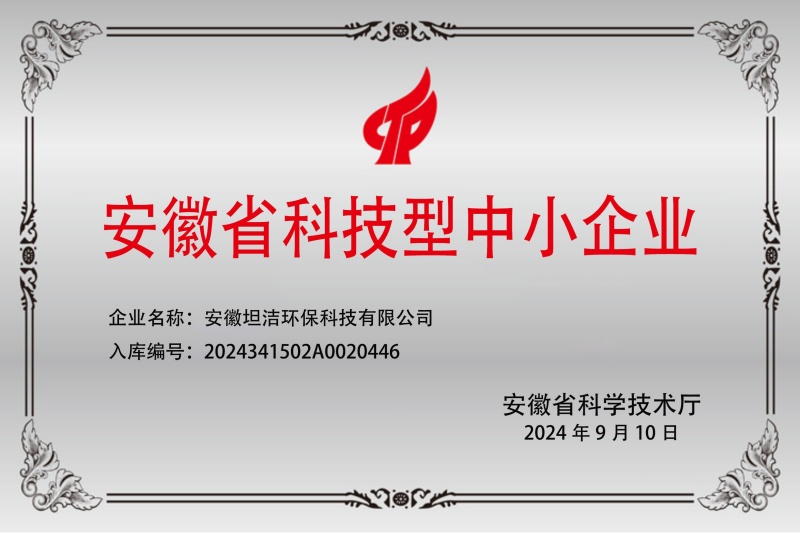 庆阳安徽科技型中小企业证书